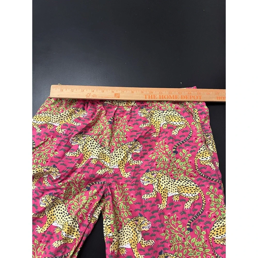 Print Fresh Hot Pink Cheetah Leopard Bagheera Pajama Pants Sz S Organic Cotton